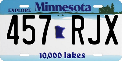 MN license plate 457RJX