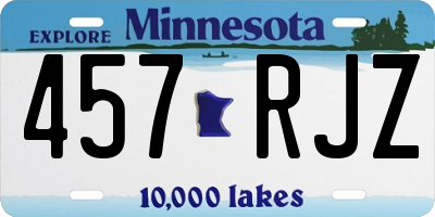 MN license plate 457RJZ