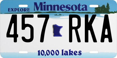 MN license plate 457RKA