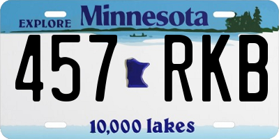 MN license plate 457RKB