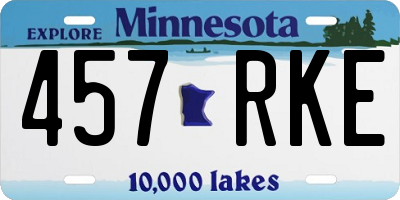 MN license plate 457RKE
