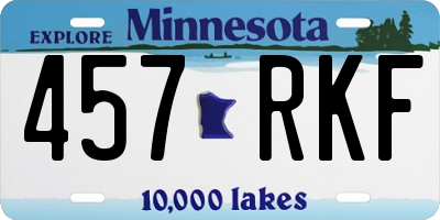 MN license plate 457RKF