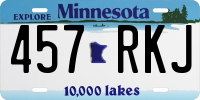 MN license plate 457RKJ