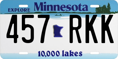 MN license plate 457RKK