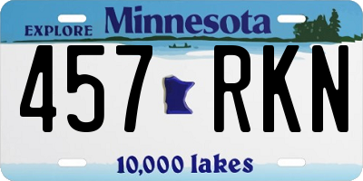 MN license plate 457RKN