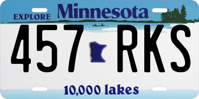MN license plate 457RKS