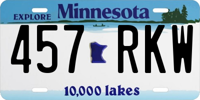 MN license plate 457RKW