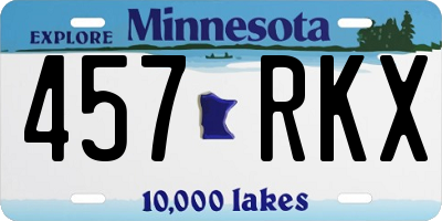 MN license plate 457RKX