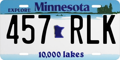 MN license plate 457RLK