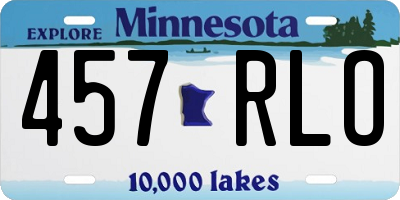 MN license plate 457RLO