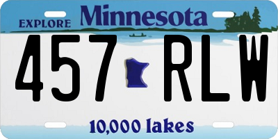 MN license plate 457RLW