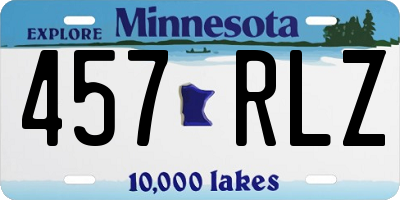 MN license plate 457RLZ
