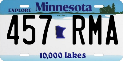 MN license plate 457RMA