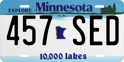 MN license plate 457SED