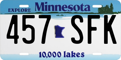 MN license plate 457SFK