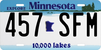 MN license plate 457SFM