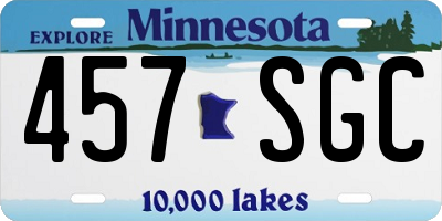 MN license plate 457SGC