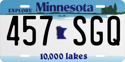 MN license plate 457SGQ
