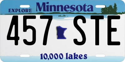 MN license plate 457STE