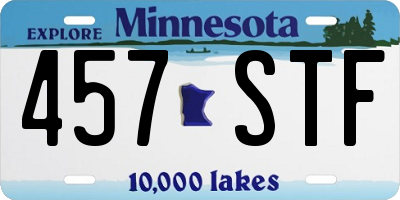 MN license plate 457STF