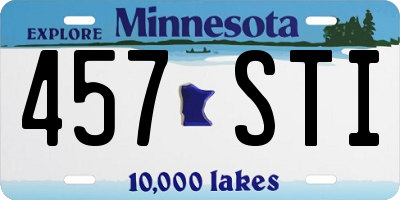 MN license plate 457STI