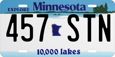 MN license plate 457STN