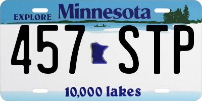 MN license plate 457STP