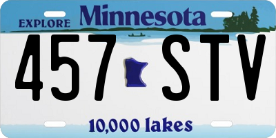 MN license plate 457STV