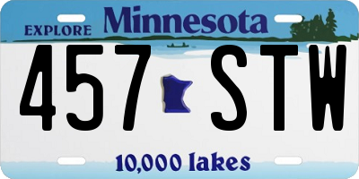 MN license plate 457STW