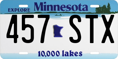 MN license plate 457STX