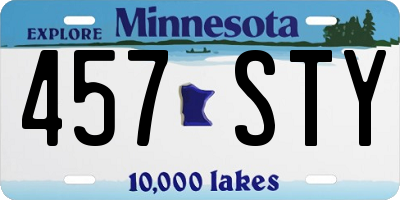 MN license plate 457STY
