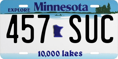 MN license plate 457SUC