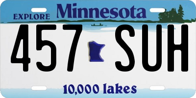 MN license plate 457SUH