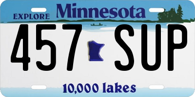 MN license plate 457SUP