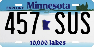 MN license plate 457SUS