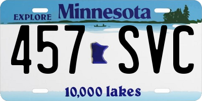 MN license plate 457SVC