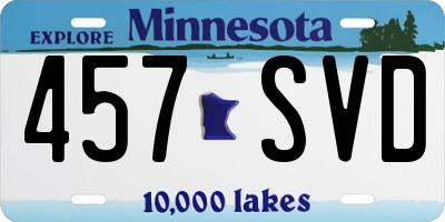 MN license plate 457SVD