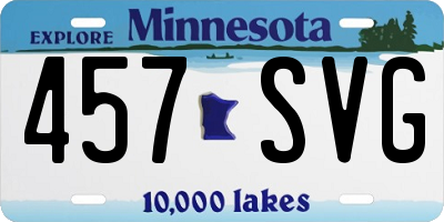 MN license plate 457SVG