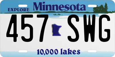 MN license plate 457SWG
