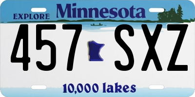 MN license plate 457SXZ