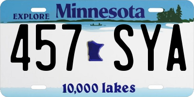 MN license plate 457SYA