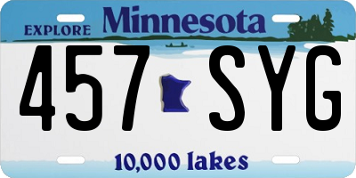 MN license plate 457SYG