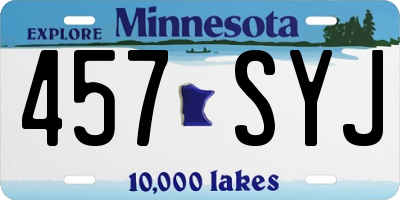 MN license plate 457SYJ