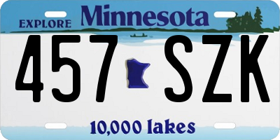 MN license plate 457SZK