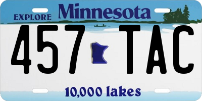 MN license plate 457TAC