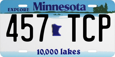 MN license plate 457TCP