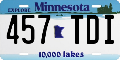 MN license plate 457TDI