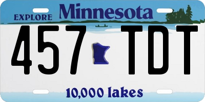 MN license plate 457TDT