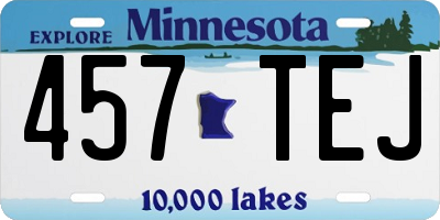 MN license plate 457TEJ