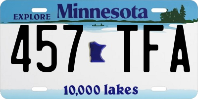 MN license plate 457TFA